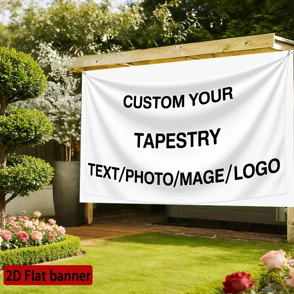 1 Flat Banner with Exclusive Personalized Customization: This Custom Tapestry Lets You Add Your Own Text, Photos, and images.