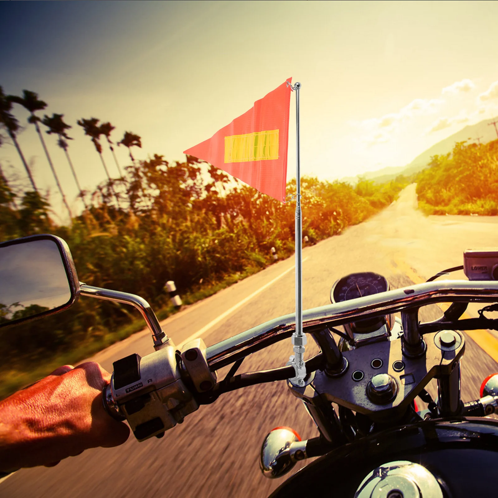 

Adjustable Motorcycle Bicycle Flag Pole Safety Reflective Bike Flags Easy Install No Tools Required Bicycle Flag