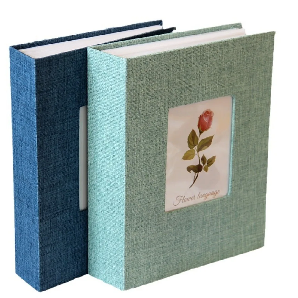 

200 Pockets Photo Album 4x6 Photos DIY Writable Slip-in Picture Albums Linen Cover Large Scrapbook Album