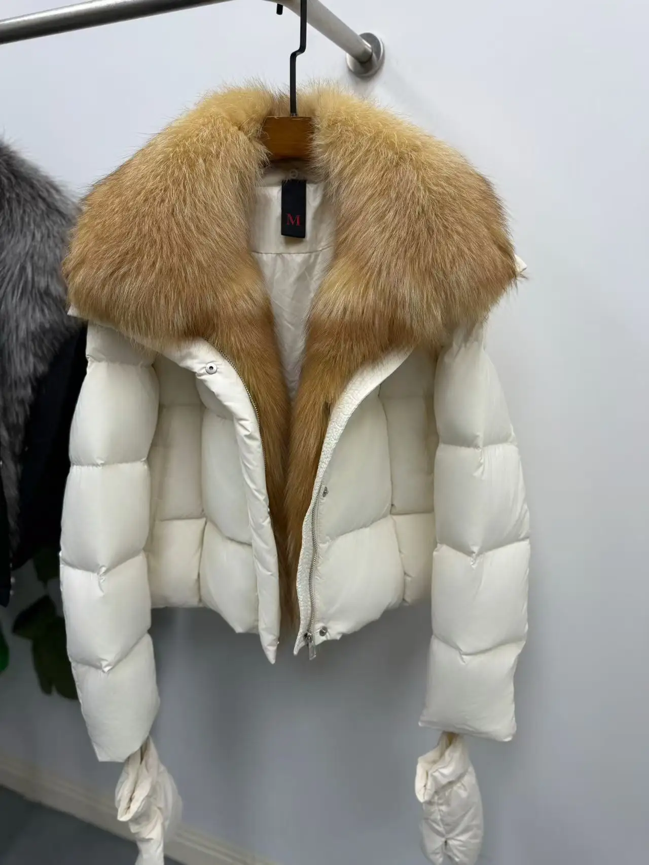 معطف شتوي بياقة من الفرو بغطاء للرأس من Jaet للسيدات من ort Thiened Faionable كوري Sle للتنقل سترة واقية من الرياح #1