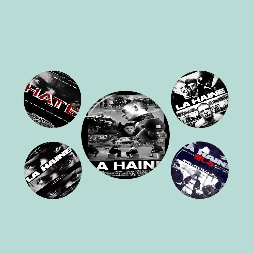 La Haine French Movie 32/44/58mm Round Cartoon Brooches Handmade Pins For Backpack Jewelry Accessories Gifts Creative Badge
