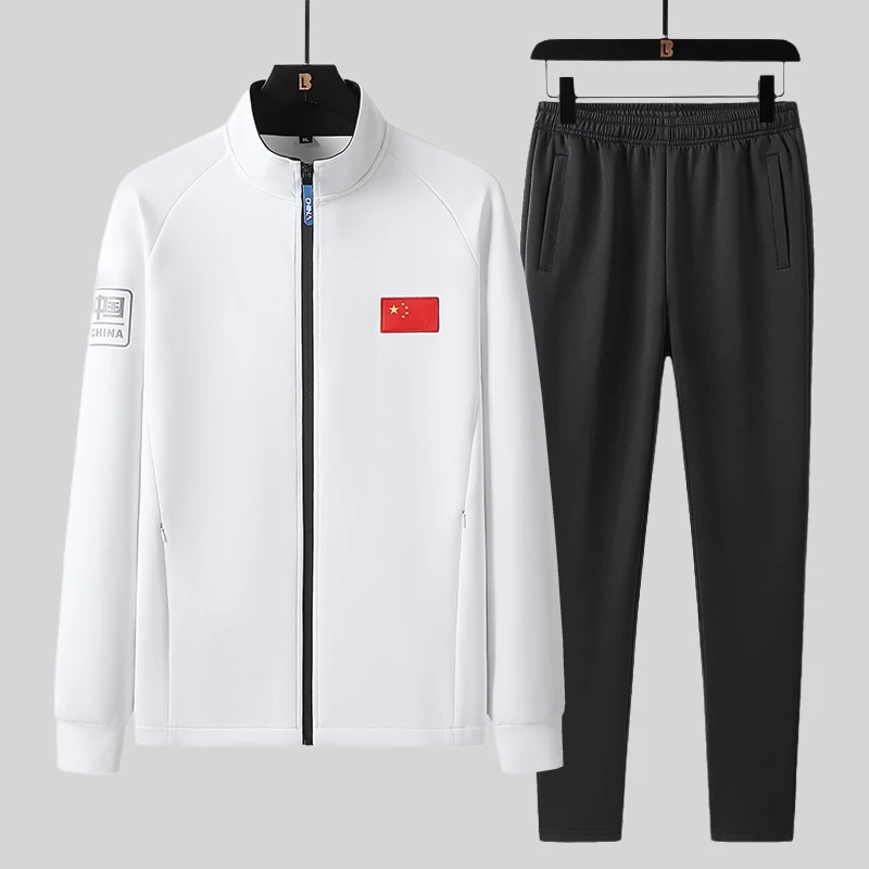 

Spring Autumn Parent Child Sport Leisure Stand Collar Set Couple Straight Leg Pants Large Size Breathable Men Women Sportswea...