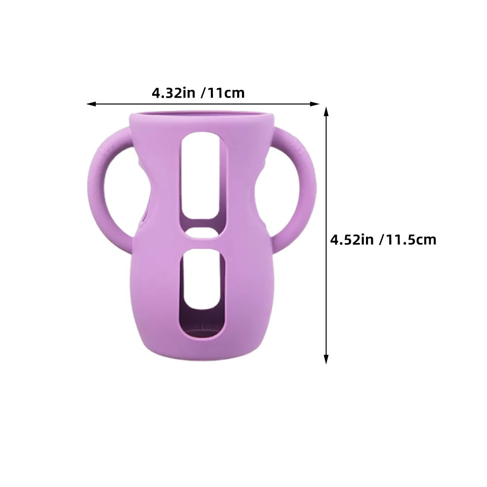 2Pcs Silicone Feeding Bottle Sleeves Snug Fit Protection Anti Breakage Easy Maintenance Nursery Essential Bottle Insulation