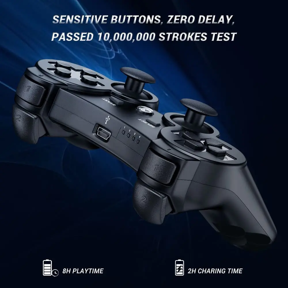 For Sony PS3 Wireless Controller Playstation 3 Bluetooth Gamepad with USB Charger for PS3 Console Mando Joystick and PC game