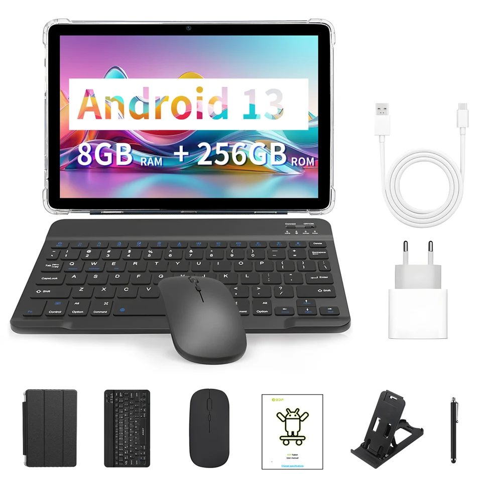 BDF Tablet 10.1 Inch 4G Lte Sim Card Octa Core 8GB RAM 256GB ROM