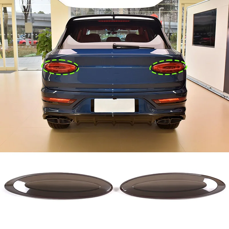 

For 2021-2023 Bentley Bentayga ABS Transparent Gray Car Tail Light Protective Cover Sticker Car Exterior Accessories 2Pcs