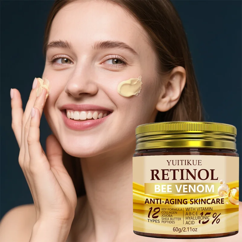 Multi Ingredients Retinol Bee Venom Cream Collagen HA Brighten Dull Skin Reduce Wrinkles Face Moisturizer 60g