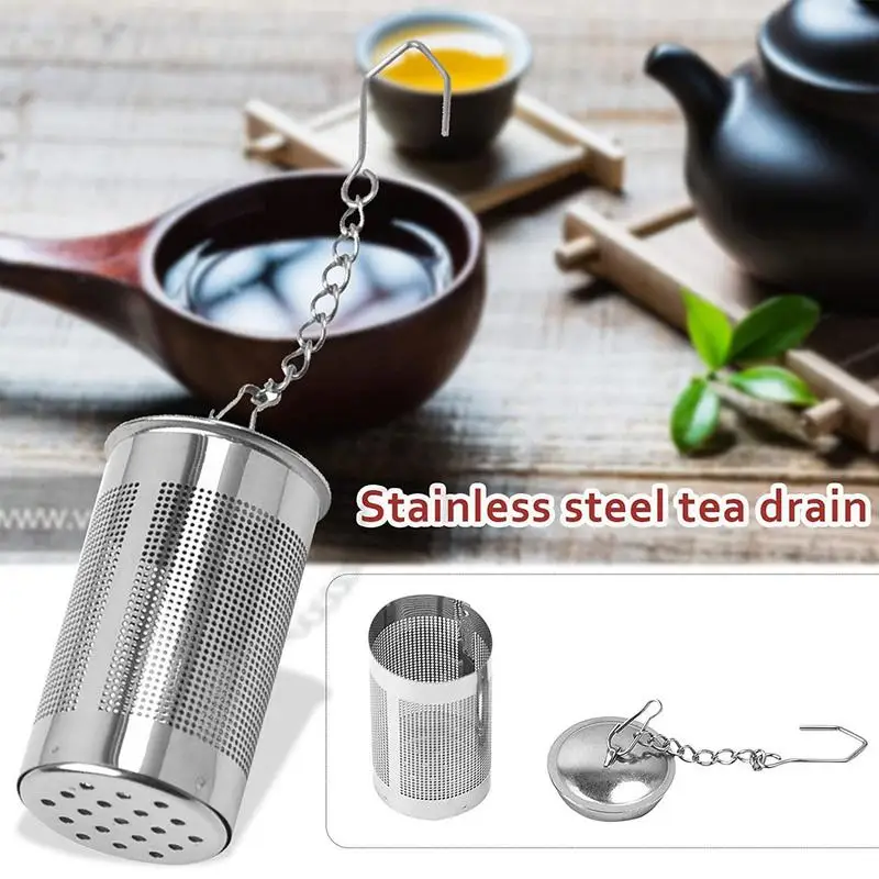 Infusor de té, coladores de té de malla Extra fina para té suelto, colador de té de acero inoxidable con gancho de cadena extendida, utensilios para el hogar, 1 ud.