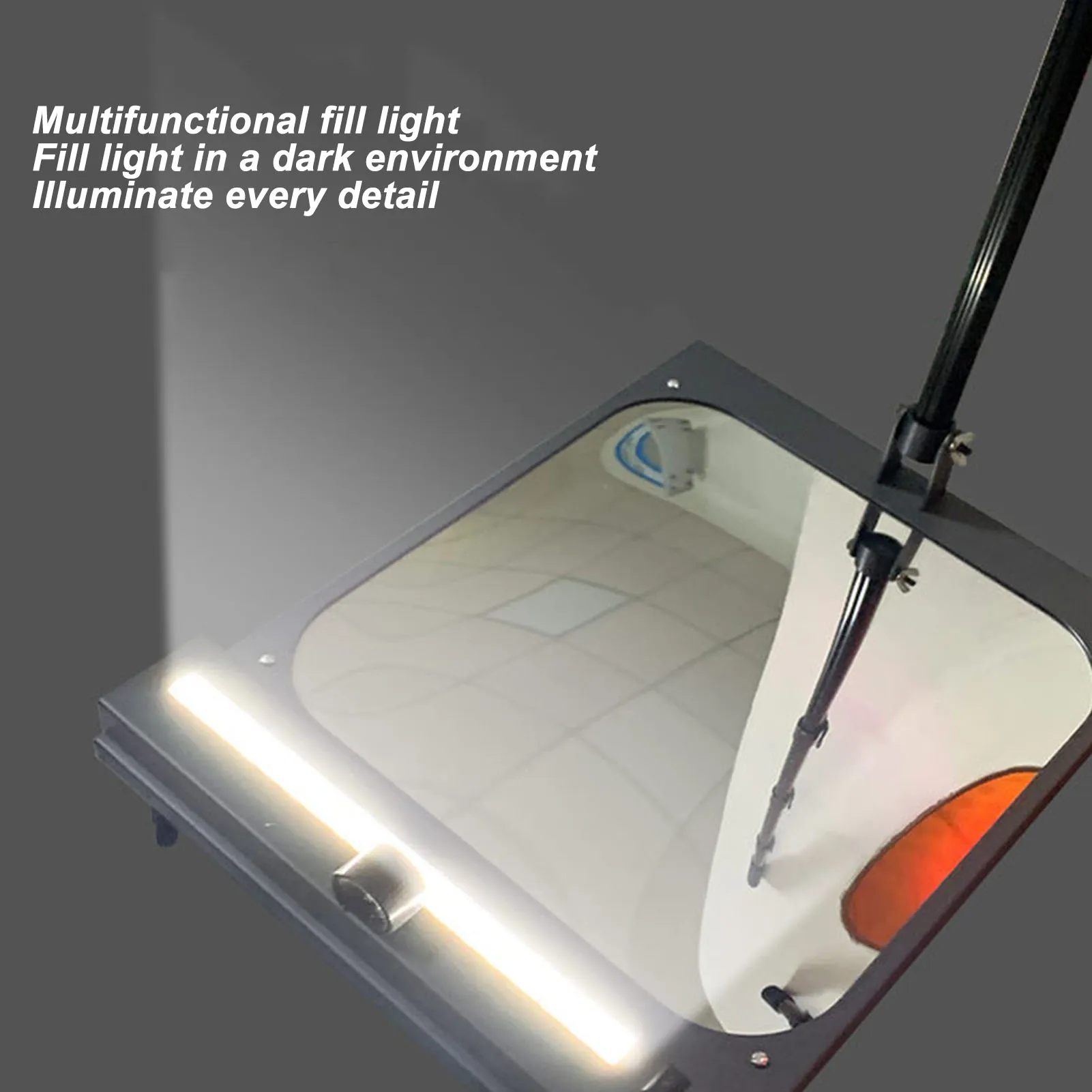 Telescoping กระจกสี่เหลี่ยมผืนผ้า 11.81in 2X Telescopic ตรวจสอบกระจกง่ายพร้อมเติมแสงสําหรับ DIYer สําหรับรถยนต์