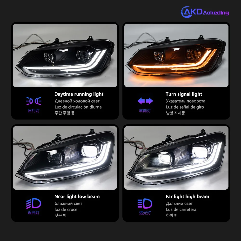 ヘッドライト Vw ポロ GTI 2010-2022 DRL デイランニングライトヘッド