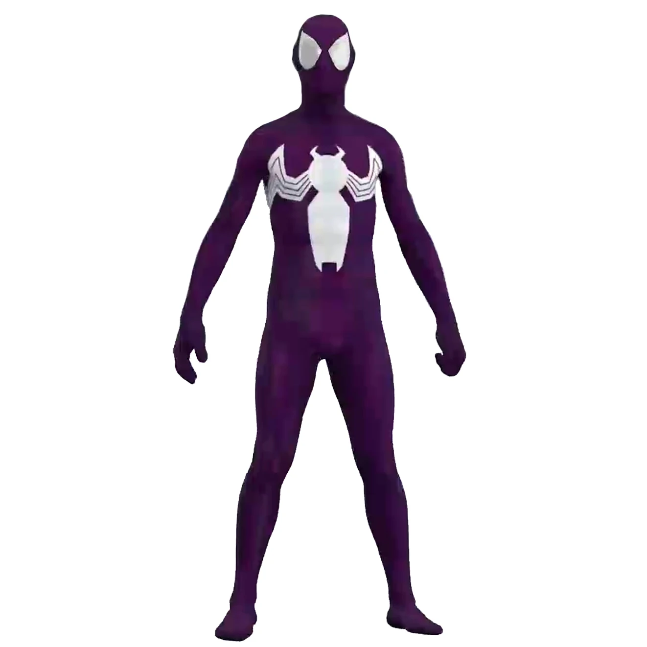 보라색 독 Symbiote 스파이더 맨 코스프레 종합 보라색 의상 3D 인쇄 스판덱스 ZentaiSuits 바디 슈트 할로윈 의상 성인