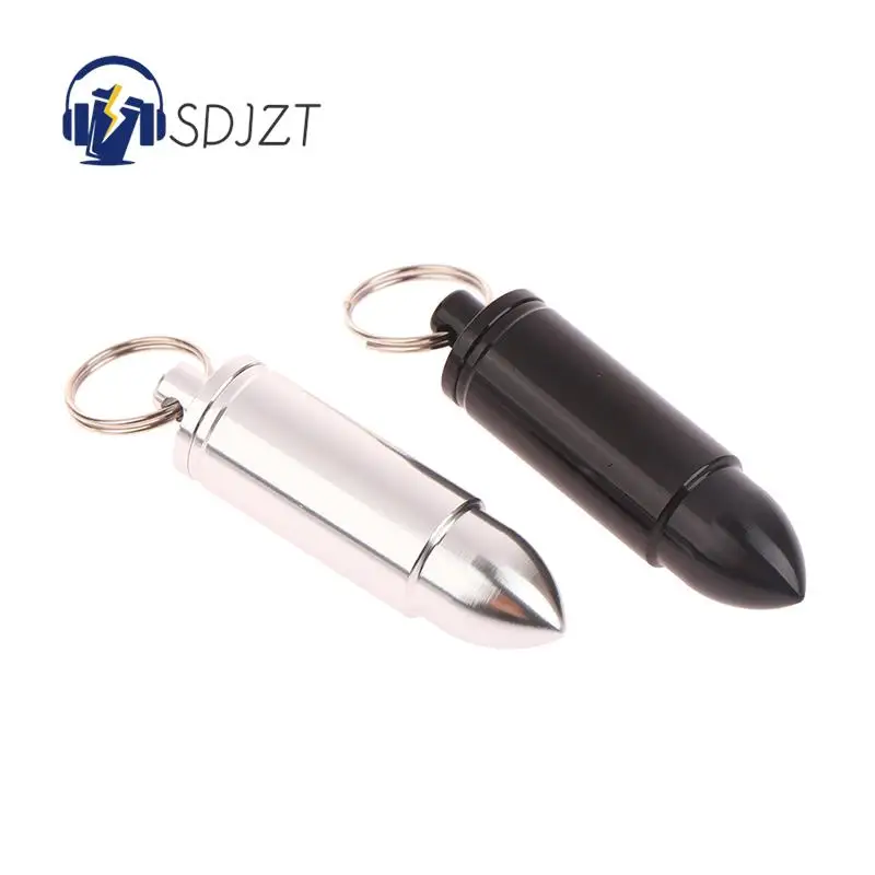 

Bullet Waterproof Metal Keychain Outdoor Portable Medicine Bottle Keychain Storage Sealed First-Aid Medicine Bottle Wholesale