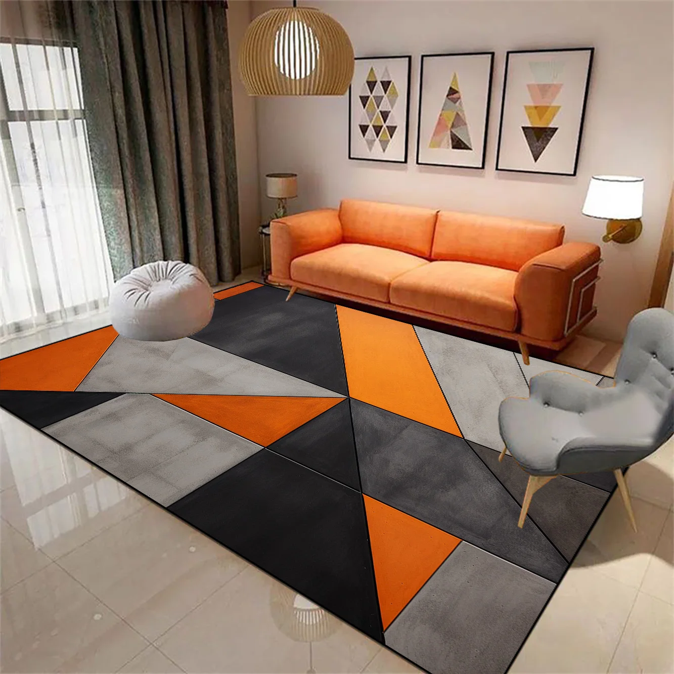 Light Luxury Nordic Carpets Living Room Decoration Geometry Carpet Home Sofa Chair Side Soft Rugs Bedroom Cloakroom Foot Mat