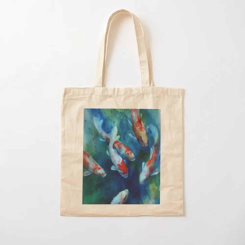 Descending Koi Tote Bag bag for beach tote bag screen hand custom canvas