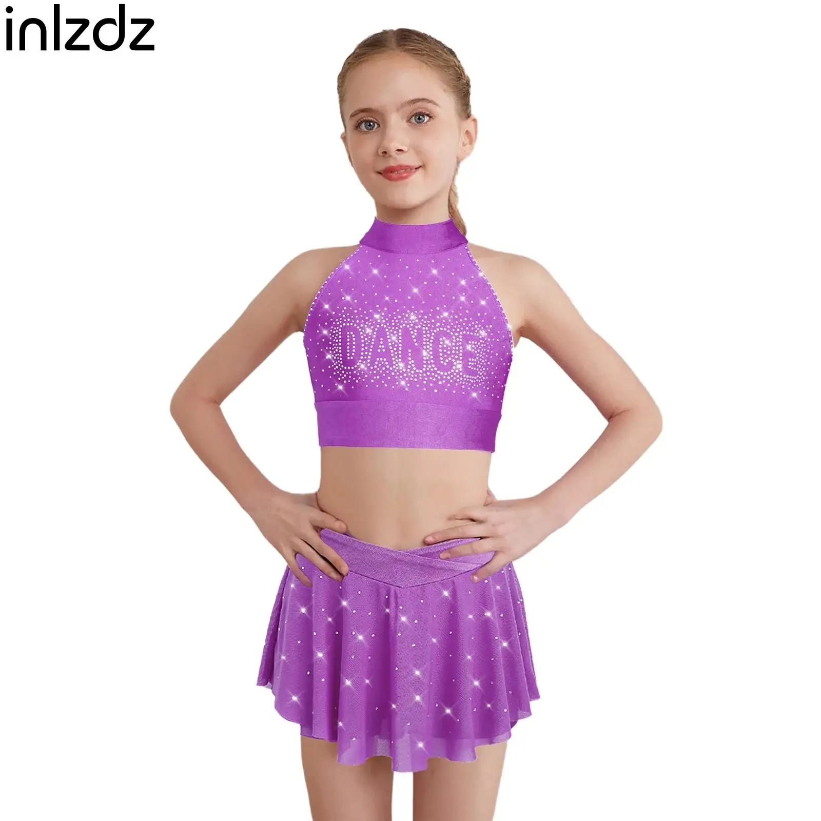 2-pcs-criancas-menina-brilhante-strass-cheerleading-danca-outfit-ballet-ginastica-dancewear-halter-sem-mangas-topo-de-colheita-com-saias