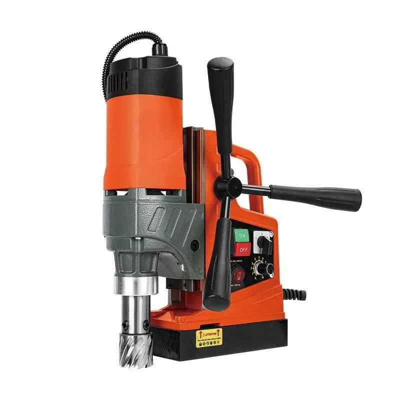 1100W Magnetic Drill Press Variable Speed Reversible Tapping Machine Electric Mag Base Drill Hole Boring Metal Core Drilling