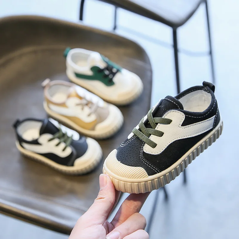 Baby Girls Boys Canvas Shoes 2022 Autumn Infant Toddler Shoes Soft Bottom Non-slip Children Casual Anti-kick Shoes Kids Sneakers