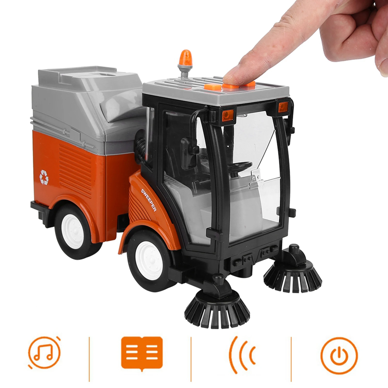 ZK40 Simulation Sanitation Car Model Light Music Pull back Motor Vehicle Toy Gift for Children