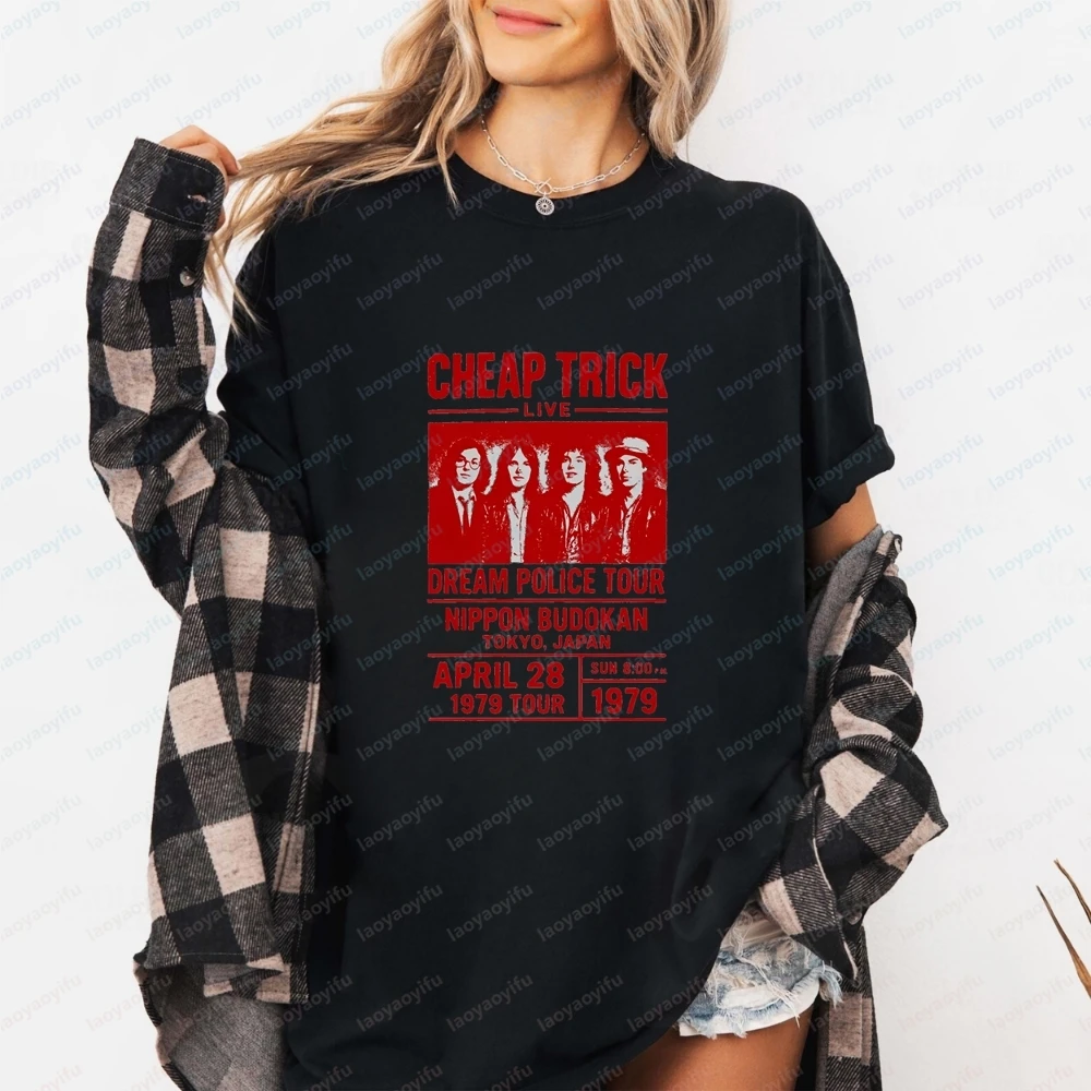 Cheap Trick Printed T-shirt - Unisex Trendy Short-sleeved T-shirt Suitable for Both Men and Women - Large Size