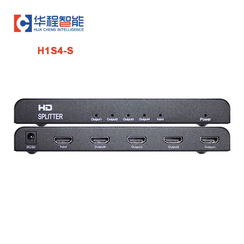 HD Splitter 1X4 4 Port Distributor 3D Video Switch Switcher 1 Input 4 Output HUB Repeater Amplifier For Switcher