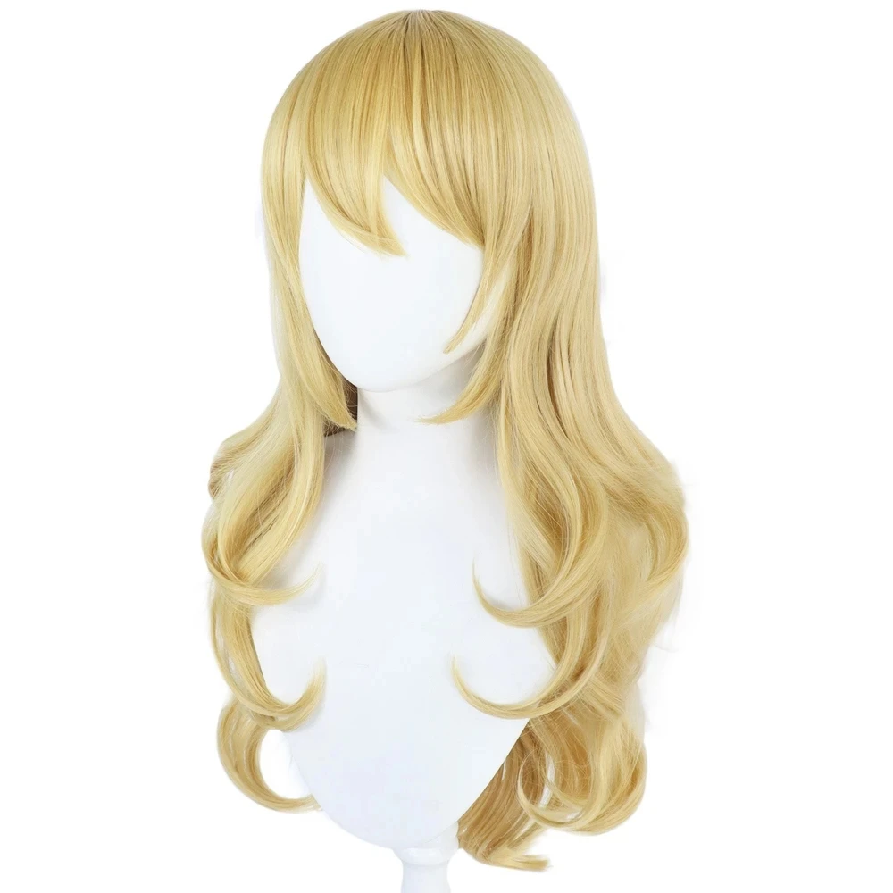 Atanasia Cospaly peluca pelo largo y rizado amarillo peluca sintética Anime me hizo una princesa Athy cosplay