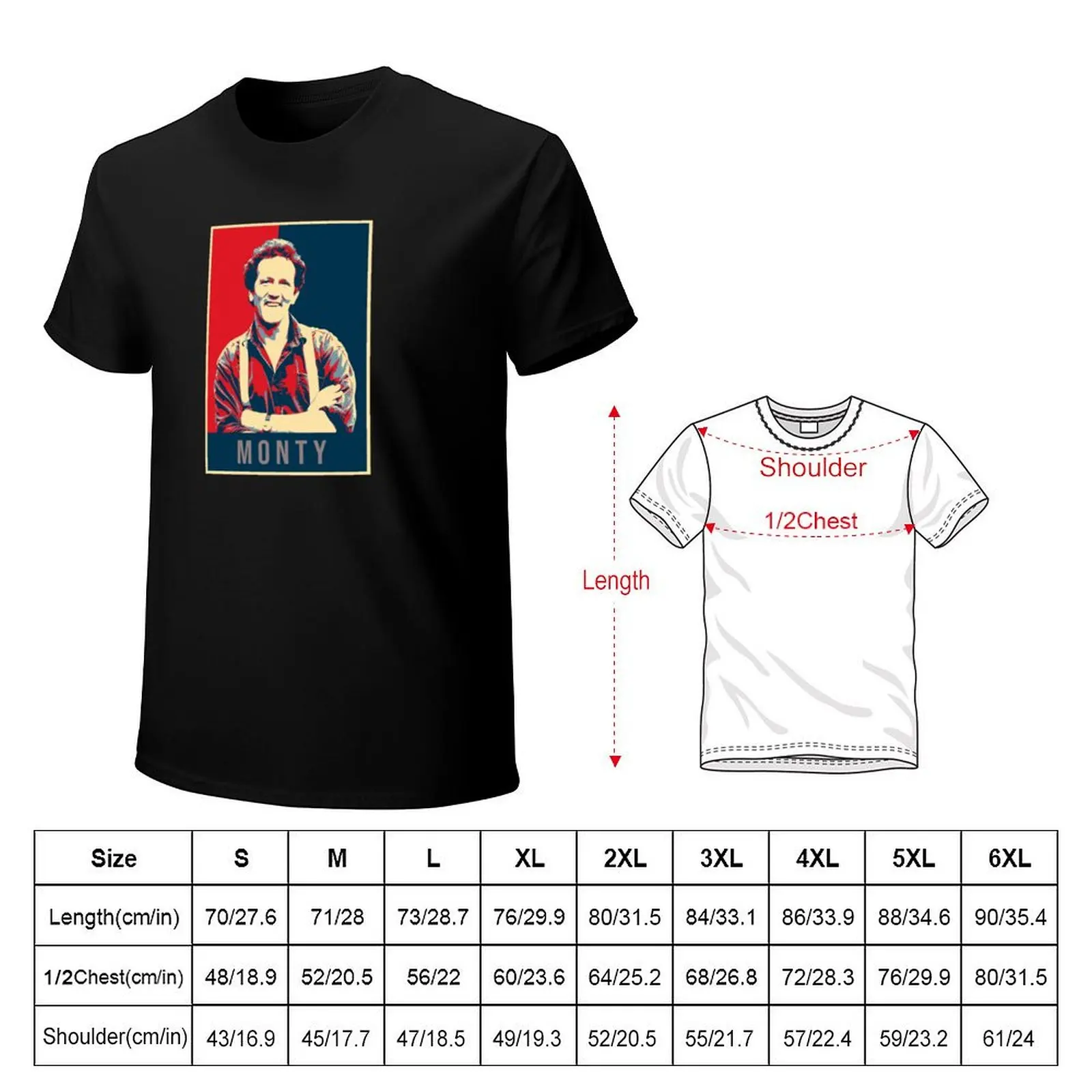 Illustration Pop Art Monty Don TV Presenter Gardener T-Shirt Stylish Graphic Short Sleeve Top
