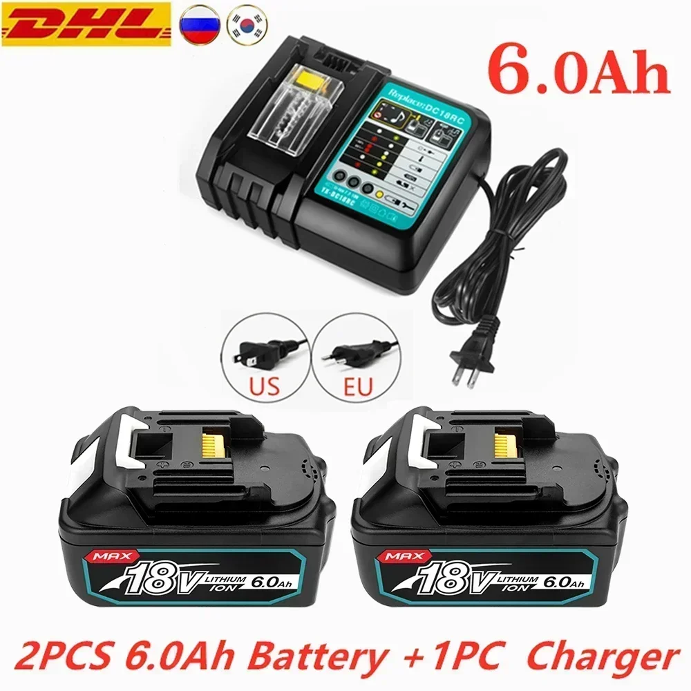 Genuine With Charger BL1860 Rechargeable Battery 18V 8000mAh Lithium Ion for Makita 18v Battery 8Ah BL1850 BL1880 BL1860B LXT400