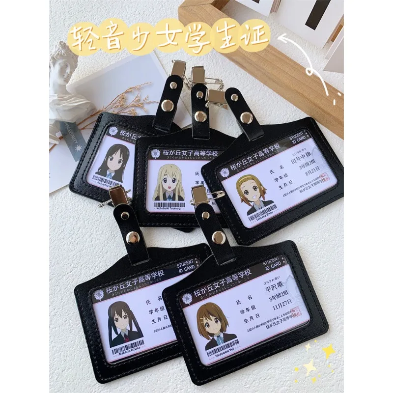 Funda para tarjeta de Anime k-on, tarjetero Hirasawa Yui, Akiyama Mio, identificación de estudiante, colección de negocios, adorno, regalo para amigos, Cosplay para fanáticos