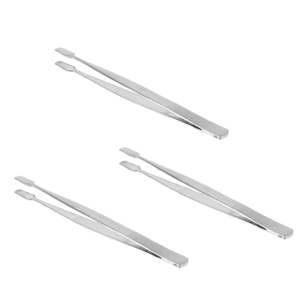 3Pcs Professional Stamp Tweezer Stainless Steel Non-Slip Concave Convex Handle Portable for Stamps Beads Micro Parts False