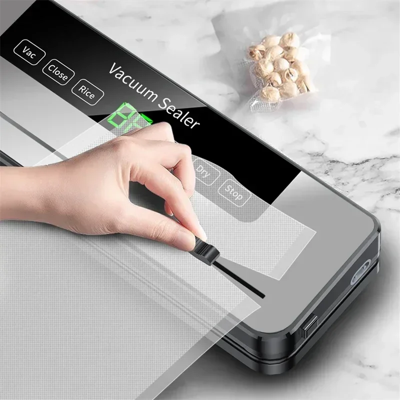 220V Food Vacuum Sealer Machine 5 Modes Dry and Wet Automatic Vacuum Sealer With 10Pcs Bags Home Kitchen Food Preservation