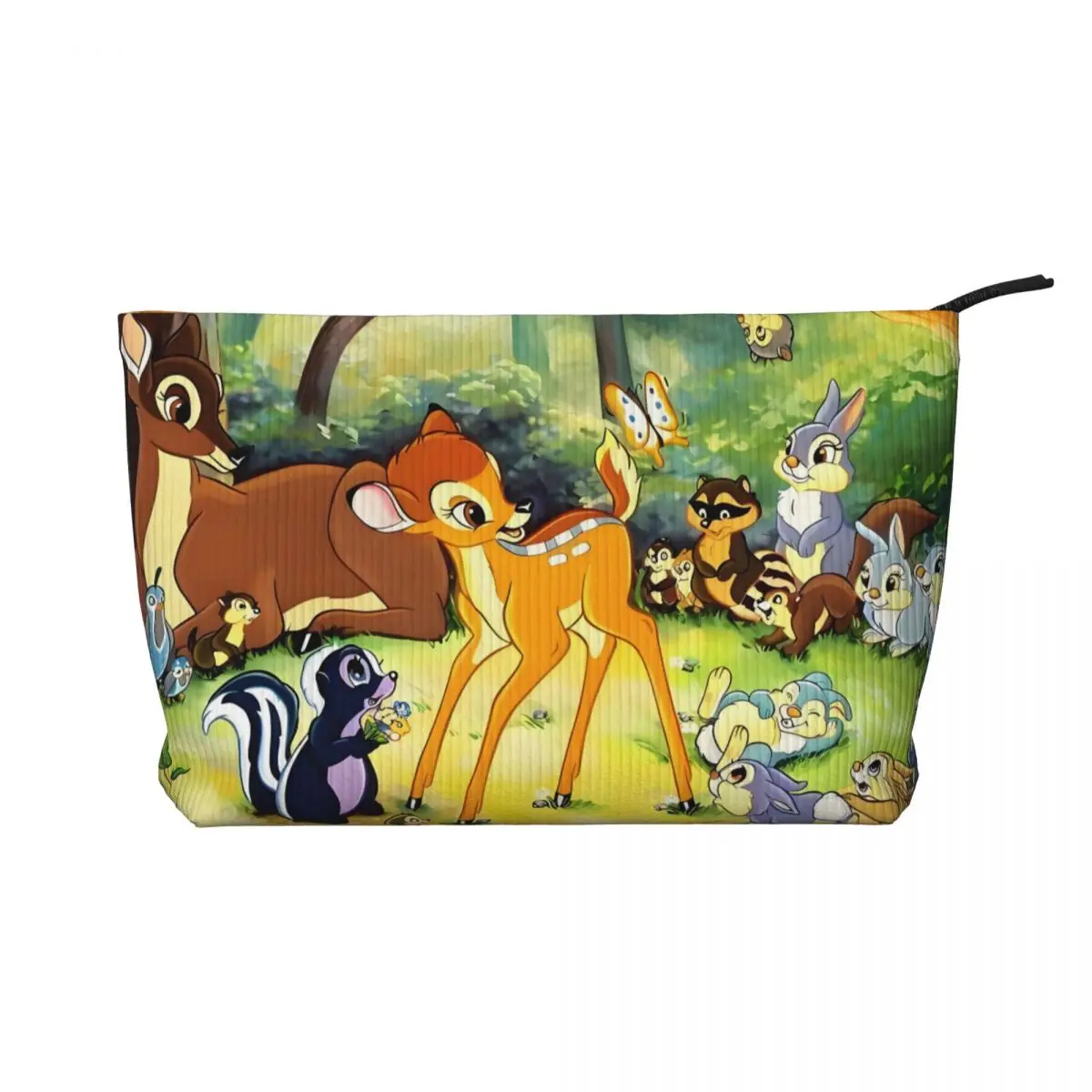 

Custom Bambi Cartoon Film Makeup Bag for Women Travel Cosmetic Organizer Corduroy Anime Cute Deer Storage Toiletry Bags