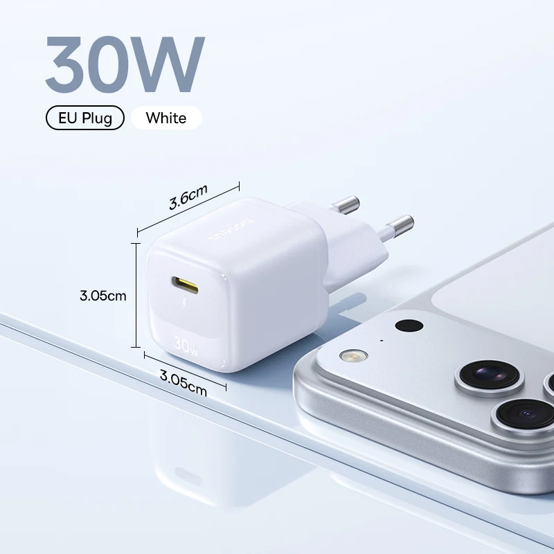 Baseus 30W GaN-lader PD-lader voor iPhone 17 16 15 14 13 12 Max Snellader PD3.0 QC3.0 Telefoonlader Type C Tablet-lader