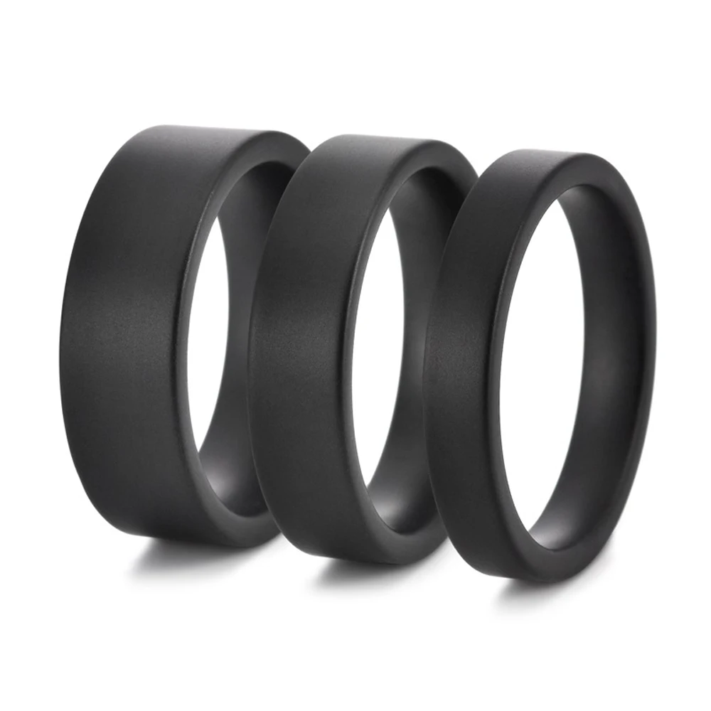 Minimalist Black Ceramic Ring 4mm/6mm/8mm Matte Finish Wedding Band Not Fading Fashion Jewelry for Men & Women