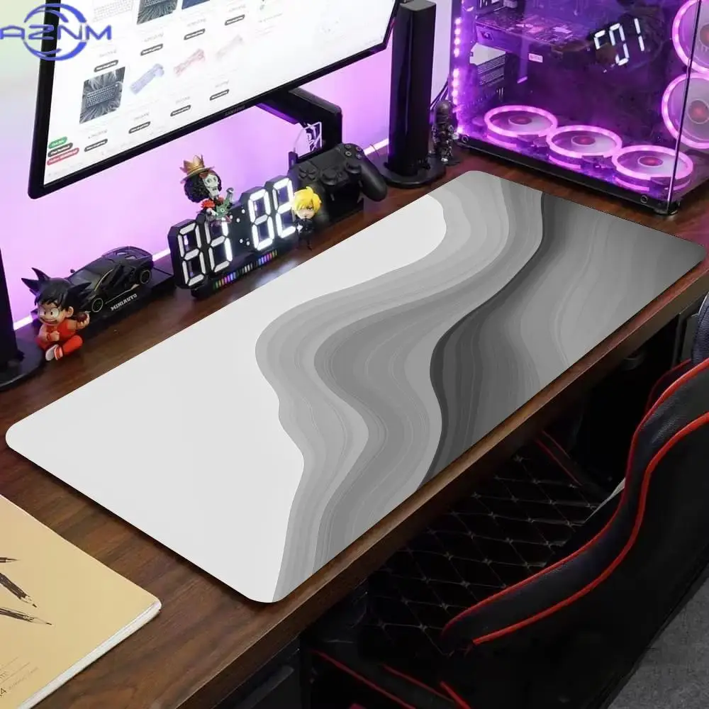1PC Multi-size Desk Mat Overlock Mouse Pad Desktop Keyboard Desk Mat Grey Series Gaming Mouse Pad Computer Accessories Mousepad