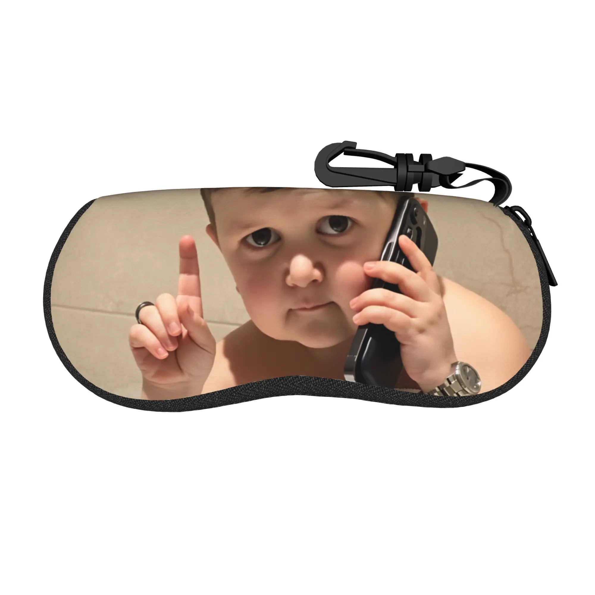 Hasbulla Call Glasses Case  Key Chain Sunglasses Pouch Vintage Convenient Eyeglass Protector Men Women Eyewear Accessory