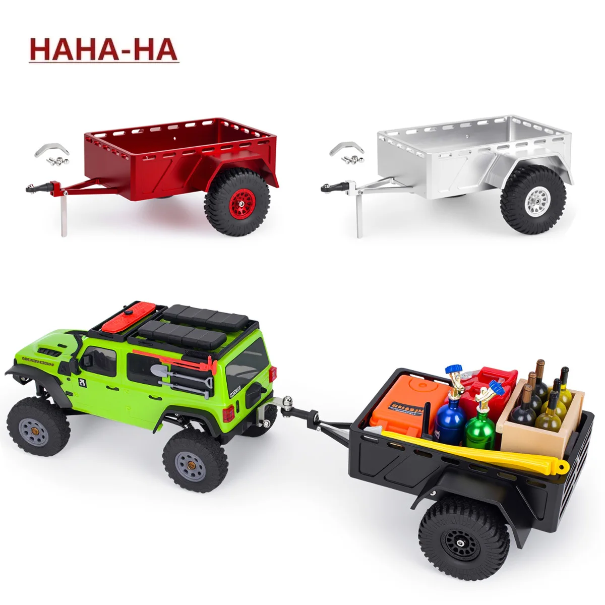 1Pcs Aluminum Small Utility Trailer For 1/30 RC Crawler Axial SCX30 Bronco Wrangler Upgrade Part