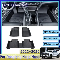 Luxury Car Floor Mats For Dongfeng Huge Haoji 2022~ 2025 LHD Anti-dirty Pad Foot Carpets TPE Covers Full Set Auto Accessories
