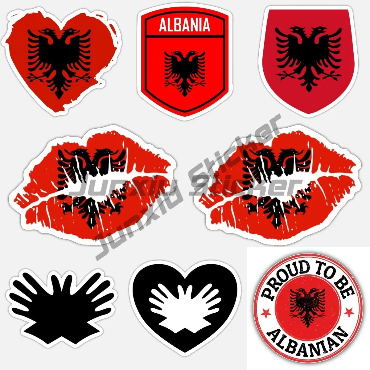 

KLA Albania Albanian Eagle Coat of Arms Sticker Flag Map Country Code AL Car Decal
