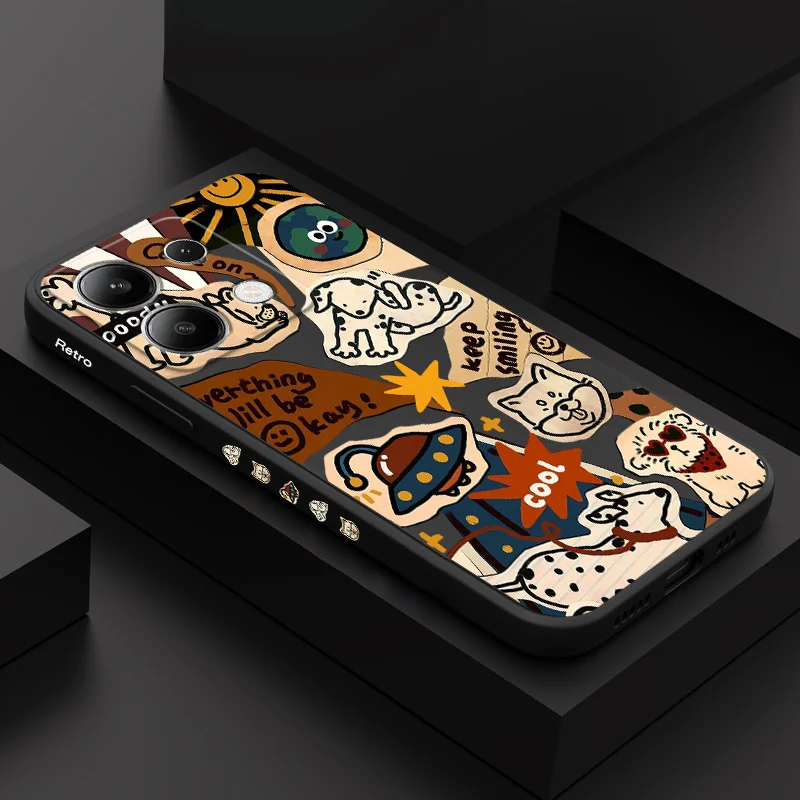 

Retro Animals Phone Case For Xiaomi Redmi Note 14 13 12 12S 11 11S 10 10S 9 9S Pro Plus 4G 5G Liquid Silicone Cover
