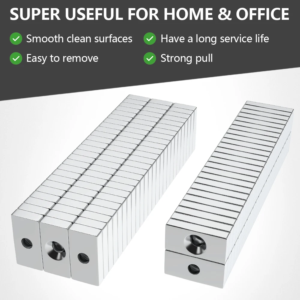 2~300Pcs  Block Magnet With hole 20x10x4-4mm N35 NdFeB Super Powerful Neodymium Magnets Strong Permanent Magnetic imanes