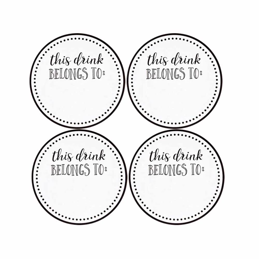 Slip-on drink sticker for cups and water bottles, this drink belongs to wedding receptions, birthday parties, anniversaries, coc