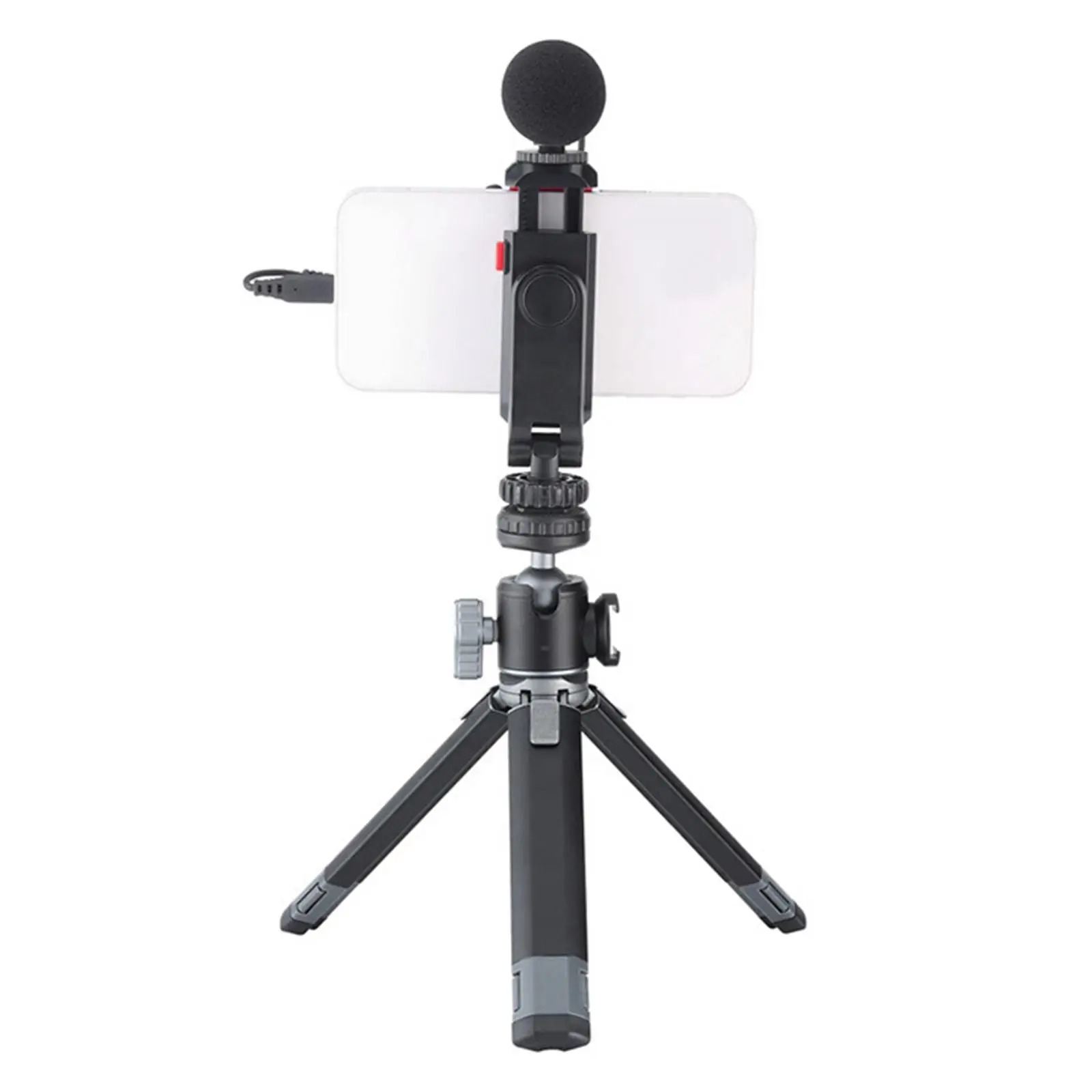 Phone Tripod Mount Adapter, Adjustable Universal with 2 Cold Shoe 360° Rotates Stand Holder Clip, for Tripod Phone