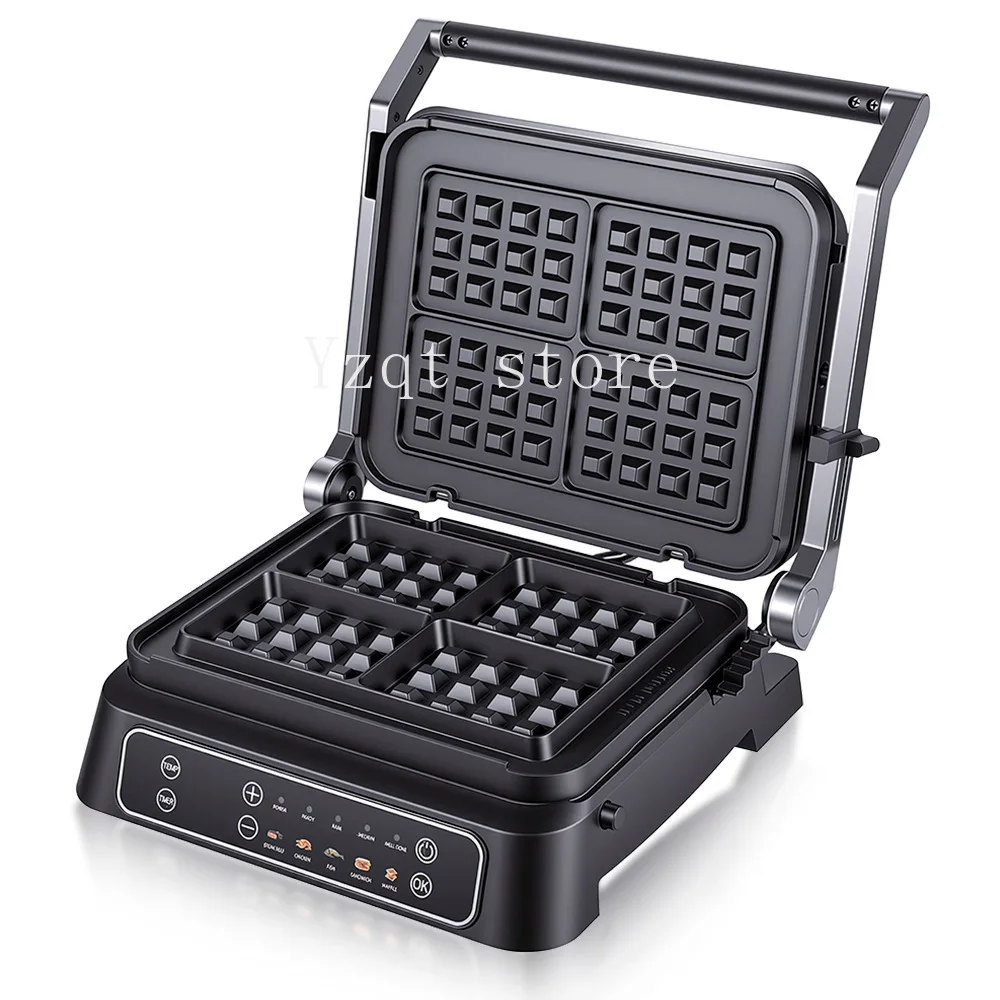 Cross-border 2-in-1 Steak Machine Sandwich Machine Waffle Machine Detachable Smart Display Breakfast