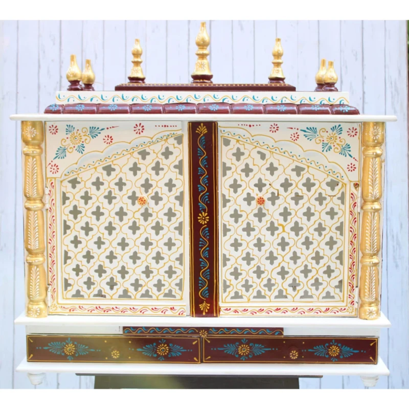 

Wooden art paintings with drawers and domed sacred worship racks