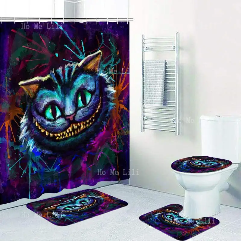 Is Known For Its Mischievous Grin, Disappearing And Reappearing At Will Shower Curtain Sets With Rugs