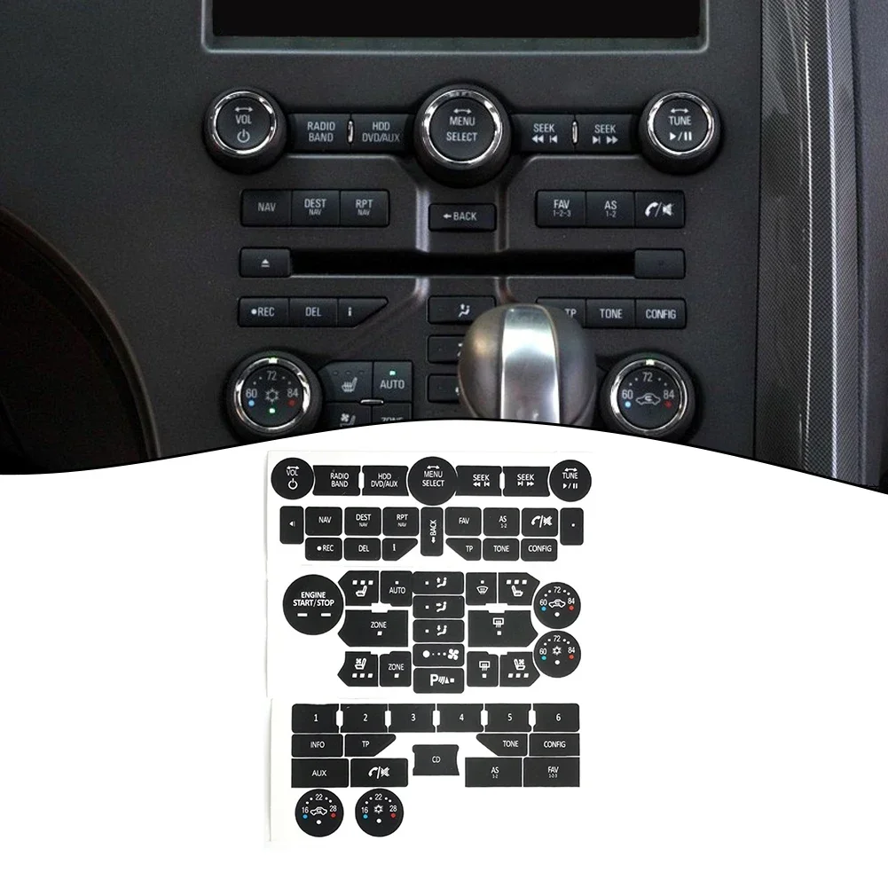 For SAAB 3rd Gen 9-5NG 9-4X Car Button Repair Decals Climate Control Radio Stickers Interior Accessories