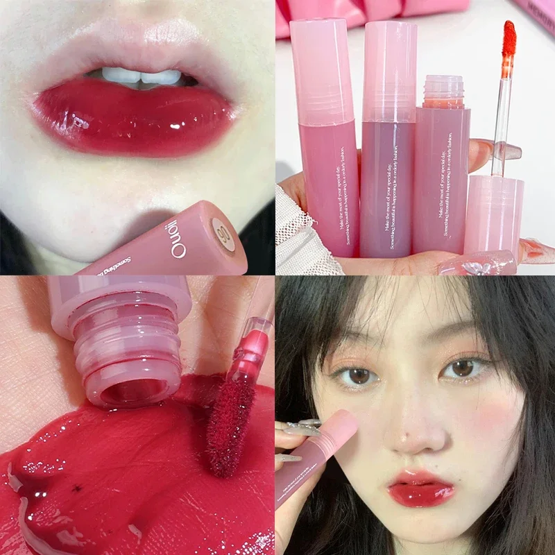 Mirror Lip Gloss Makeup 6 Colors Water Light Glassy Non Sticky Lip Glaze Hydrating Moisturizing Liquid Lipstick Lips Cosmetics