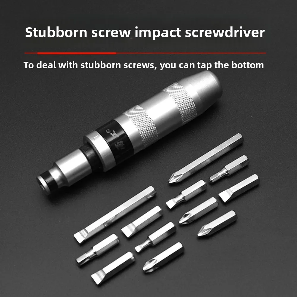 13-piece Set of Impact Screwdriver, Broken Screw Remover, Rusty and Stubborn Screw Remover Tools Tool Box