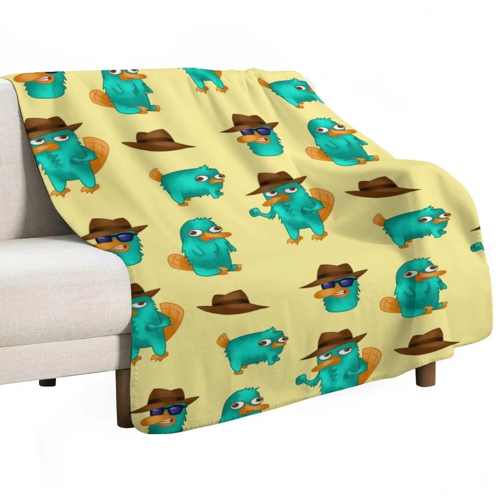 Perry the Platypus! Throw Blanket Durable Warm Blanket for Daily Home Use