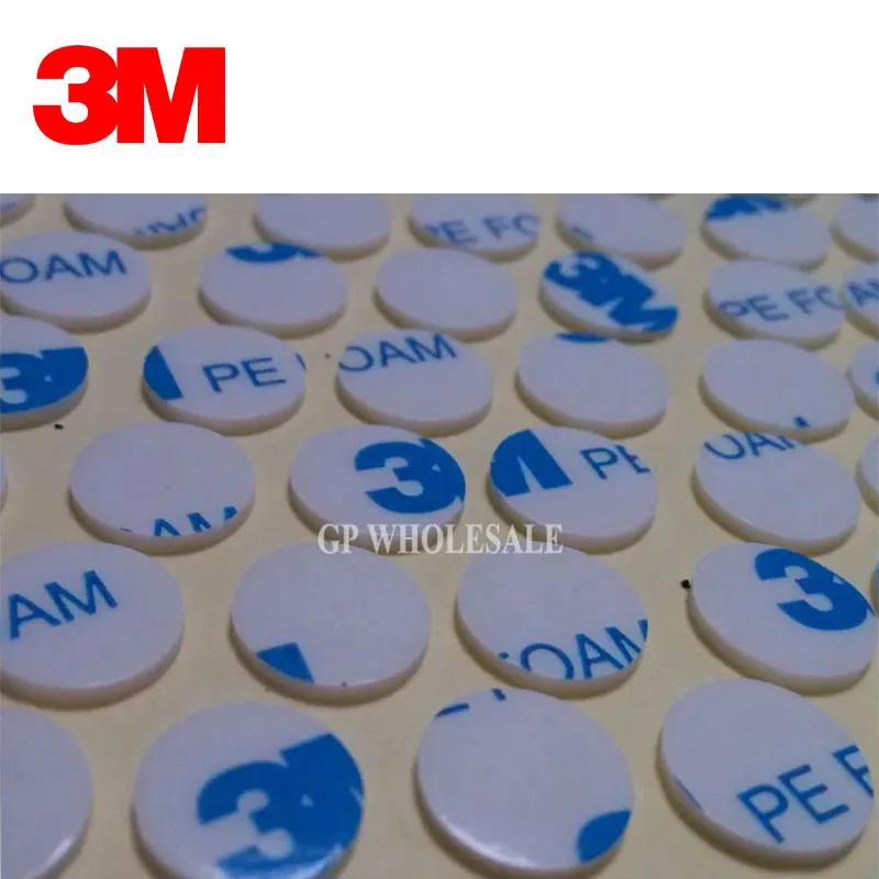 100pcs/lot 3M 1600T Double Coated Adhesive PE Foam Circle Gasket 1mm Thick Mounting Tape round 15mm Diameter